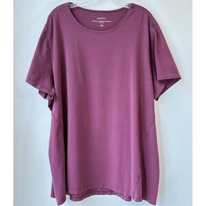 Pure Jill Fit Stretch Cotton Tee 3X Burgundy Relaxed Short Sleeves Casual